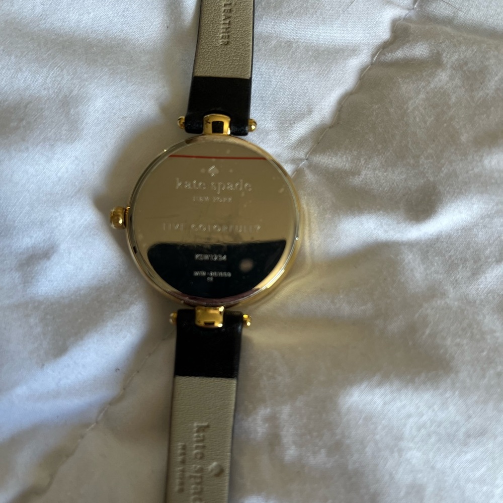 Kate spade Elegant Black and Gold Watch with Crystal Accents champagne bottle - Picture 3 of 4